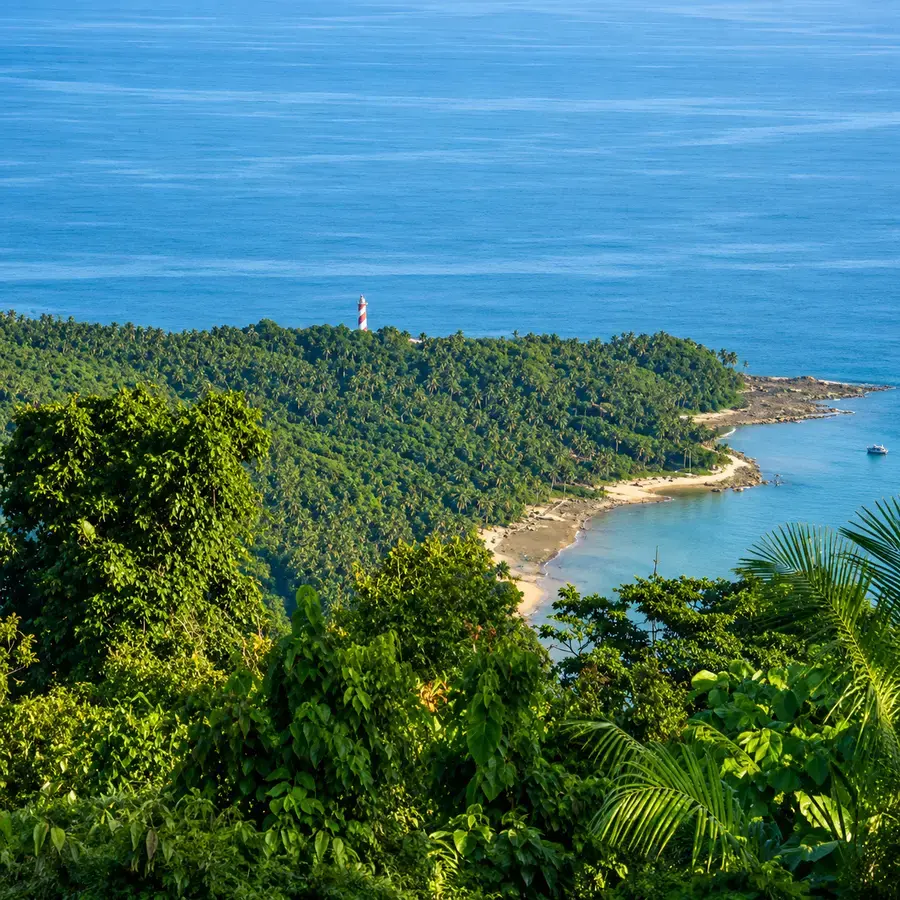 Chidiya Tapu coastline and lighthouse, Port Blair