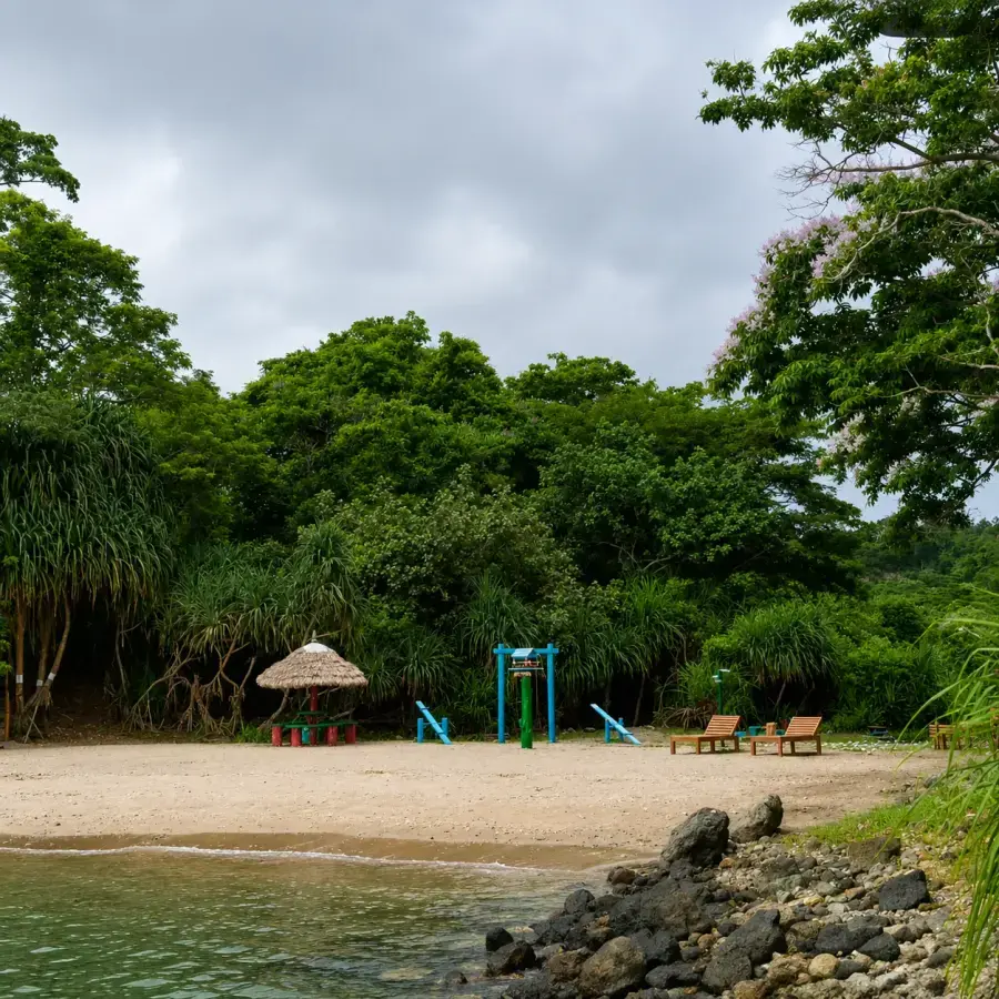 A quiet stretch of Amkunj Beach, Rangat