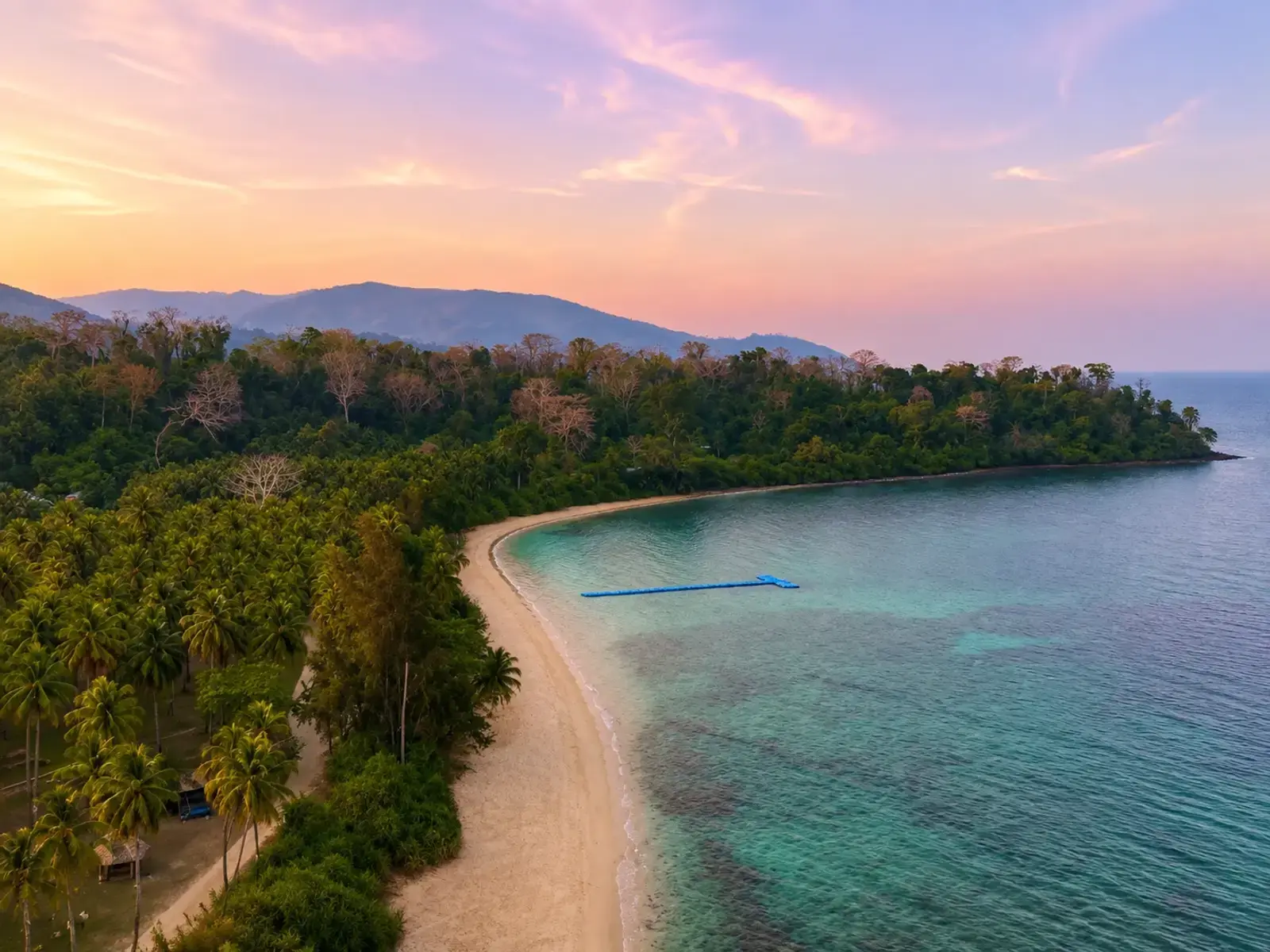 Aerial view of Rangat, Andaman Islands