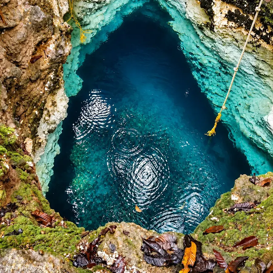 A natural rock pool along the trail, Little Andaman